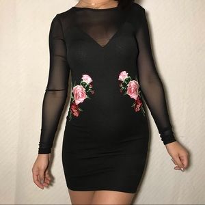 Black bodycon dress